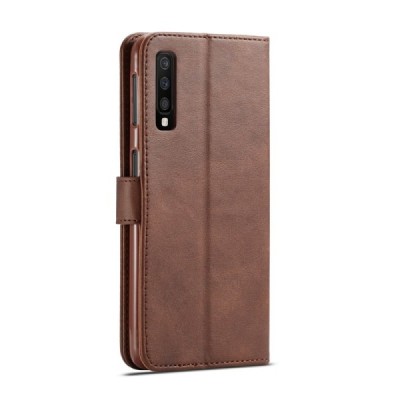 Samsung Galaxy A7 (2018) LC IMEEKE Flip Book Case Cover - Brown | Priedai.lt