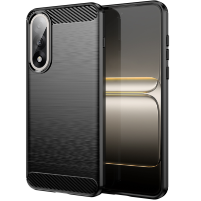 OnePlus Nord 5 / Ace 5 Ultra "Carbon" hard silicone (TPU) black case - cover + screen protector | Priedai.lt
