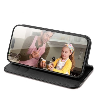 "Dux Ducis" Hivo Series Apple iPhone 17 Pro Black Leather Flip Case | Priedai.lt