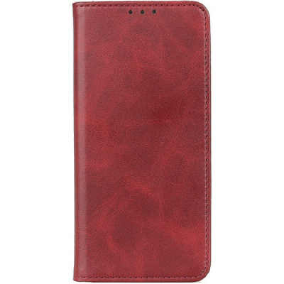 Apple iPhone 17 Pro "Split" red leather flip case - book | Priedai.lt