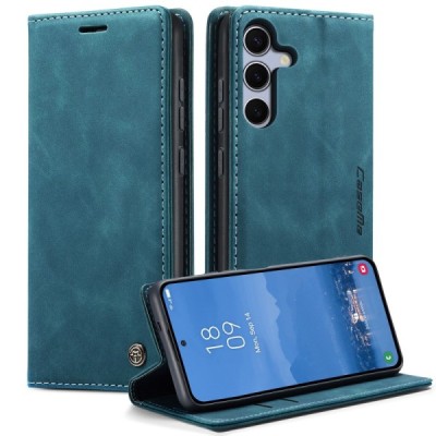Samsung Galaxy S25 FE CaseMe Retro Solid Flip Case Book - Green | Priedai.lt