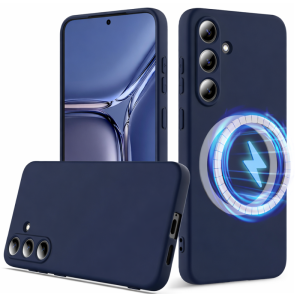 "Shell" MagSafe Hard Silicone (TPU) Case Cover - dark blue (Galaxy S25 FE)