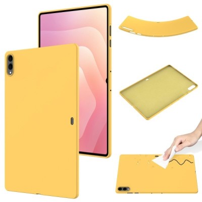 Samsung Galaxy Tab S11 Ultra Shell hard silicone TPU yellow case - back | Priedai.lt