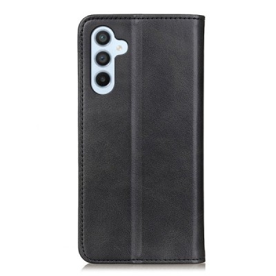Samsung Galaxy S25 FE "Split" black leather flip case - book | Priedai.lt