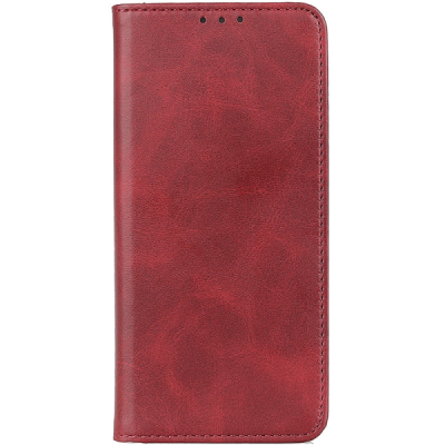 Samsung Galaxy S25 FE "Split" red leather flip case - book | Priedai.lt
