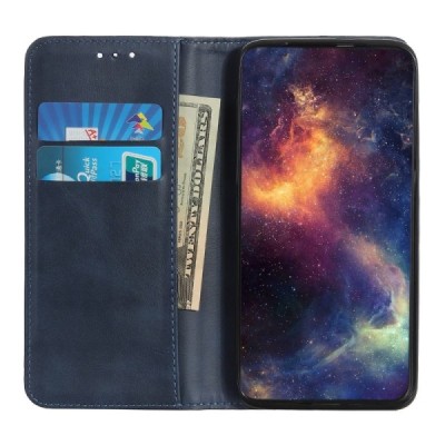 Samsung Galaxy S25 FE "Split" blue leather flip case - book | Priedai.lt