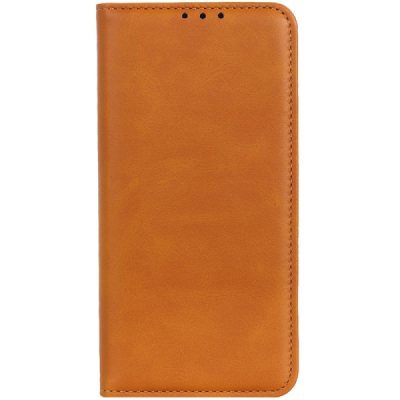 Samsung Galaxy S25 FE "Split" light brown leather flip case - book | Priedai.lt