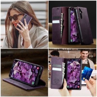 Samsung Galaxy A16 CaseMe Retro Skin Case Book - Purple | Priedai.lt