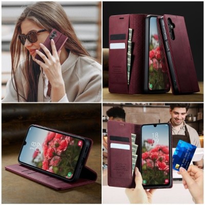 Samsung Galaxy A16 CaseMe Retro Skin Case Book - burgundy | Priedai.lt