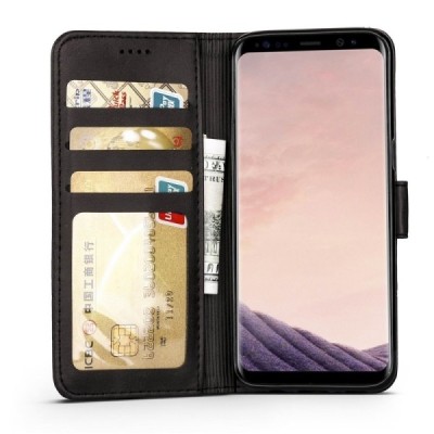 Samsung Galaxy S8 LC IMEEKE Flip Book Case Cover - Black | Priedai.lt