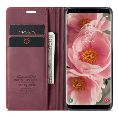Samsung Galaxy S8 CaseMe Retro Solid Flip Case Book - Burgundy | Priedai.lt