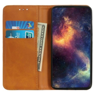 Apple iPhone 17 Pro "Split" light brown leather flip case - book | Priedai.lt
