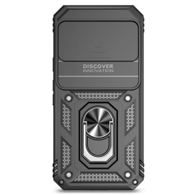 Enhanced protections "Kickstand" Google Pixel 10 Pro / 10 / 9 Pro / 9 black hard silicone (TPU) and plastic case | Priedai.lt