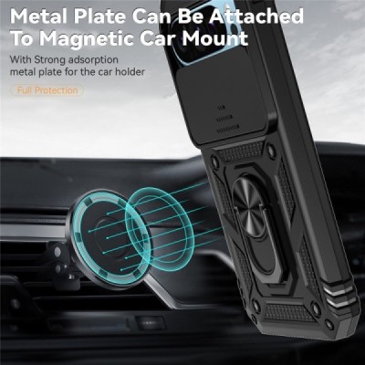 Enhanced protections "Kickstand" Google Pixel 10 Pro / 10 / 9 Pro / 9 black hard silicone (TPU) and plastic case | Priedai.lt