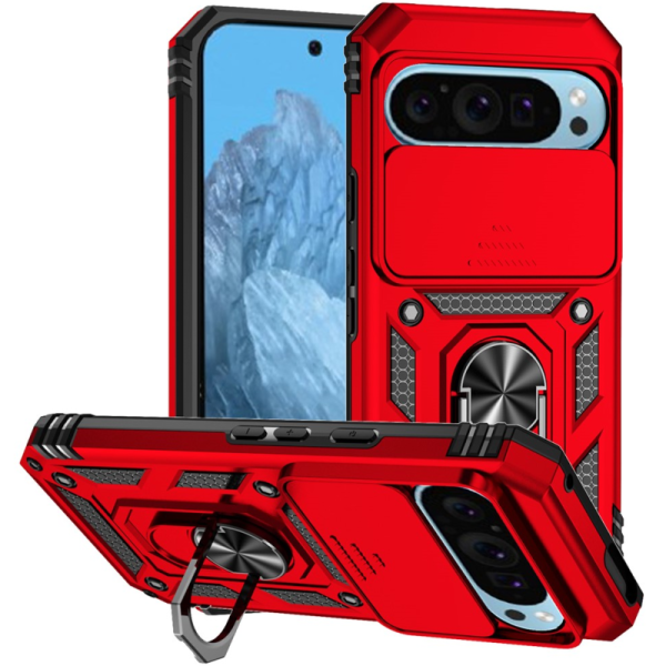 "Mozhi" Kickstand enhanced protection case - red (Pixel 10 Pro / 10 / 9 Pro / 9)