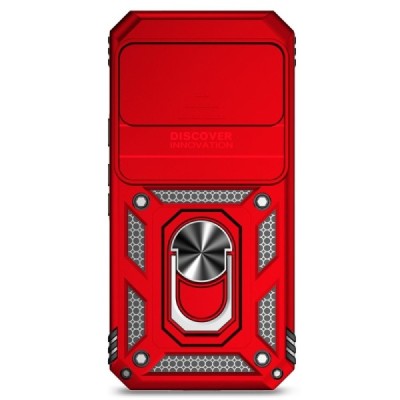 Enhanced protections "Kickstand" Google Pixel 10 Pro / 10 / 9 Pro / 9 red hard silicone (TPU) and plastic case | Priedai.lt