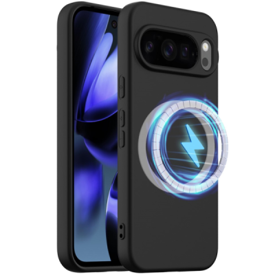 Google Pixel 10 / 10 Pro "Shell" MagSafe Hard Silicone TPU Black  Case Cover - Back | Priedai.lt