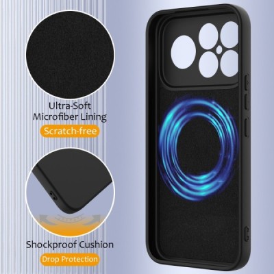 Xiaomi Poco F8 Ultra "Shell" MagSafe Hard Silicone TPU Black  Case Cover - Back | Priedai.lt