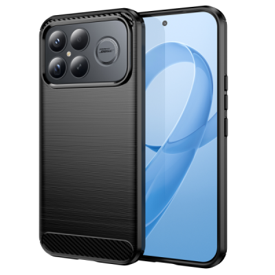 Xiaomi Poco F8 Ultra "Carbon" hard silicone (TPU) black case - cover + screen protector | Priedai.lt