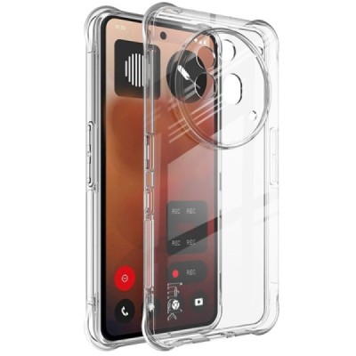 Nothing Phone 3a Pro Ultra "Imak" reinforced protection hard silicone TPU airbag clear, transparent case - back | Priedai.lt