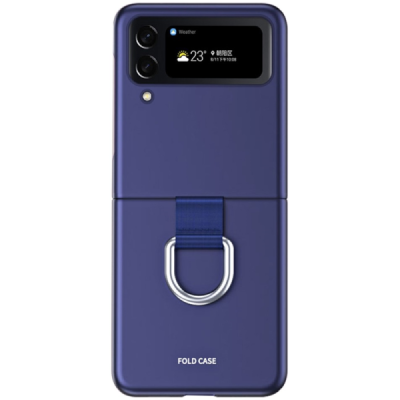 Samsung Galaxy Z Flip4 „Ring“ plastic dark blue case - back | Priedai.lt