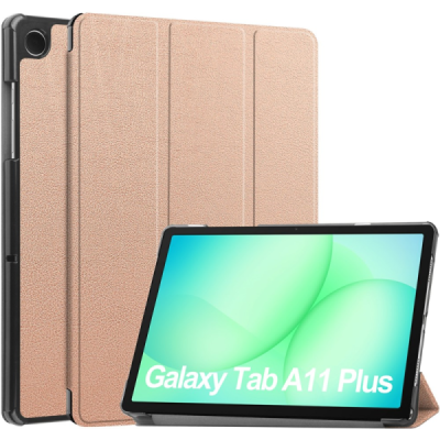 Samsung Galaxy Tab A11+ / A9+ „Saige" Flip Book Case - gold (foldable) | Priedai.lt