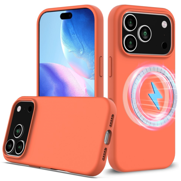 "Shell" MagSafe Hard Silicone (TPU) Case Cover - orange (iPhone 17 Pro)