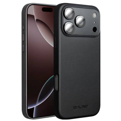 Apple iPhone 17 Pro "QIALINO" Slim MagSafe leather case cover - black | Priedai.lt