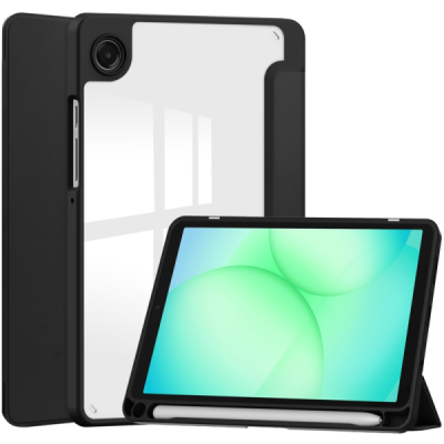 Samsung Galaxy Tab A11 / A9 Copernice flip-up black leather case - book with a place for the pen | Priedai.lt