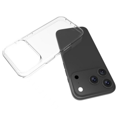 Apple iPhone 17 Pro hard silicone (TPU) clear, transparent case - cover | Priedai.lt