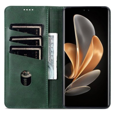 Huawei Honor Magic7 Lite / X9c / X60 Pro "AZNS" Retro Green leather flip case - book | Priedai.lt