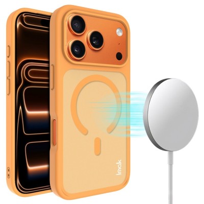 "IMAK" MagSafe Matte Hard Silicone (TPU) Case - orange (iPhone 17 Pro)