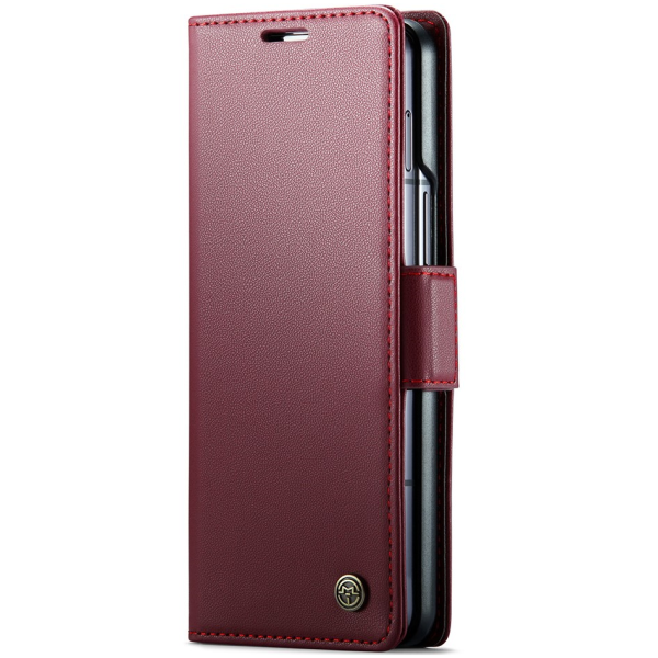 „CaseMe“ Leather solidus atverčiamas dėklas - bordo (Galaxy Fold5)