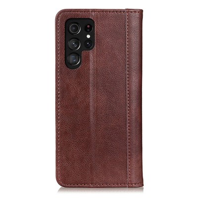 „Binfen“ Solid Flip Book Case - Brown (Galaxy S25 Ultra)