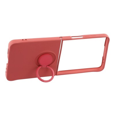 "Dechen" Ring Kickstand hard silicone (TPU) case cover - red (Galaxy Flip7)