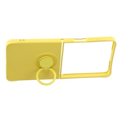 "Dechen" Ring Kickstand hard silicone (TPU) case cover - yellow (Galaxy Flip7)