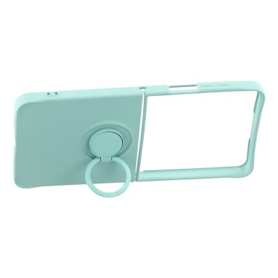 "Dechen" Ring Kickstand hard silicone (TPU) case cover - mint (Galaxy Flip7)
