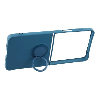 "Dechen" Ring Kickstand hard silicone (TPU) case cover - dark blue (Galaxy Flip7)