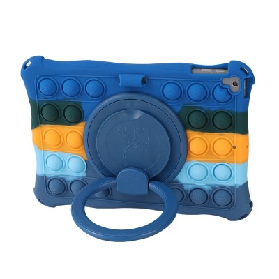 Apple iPad 9.7 (Air, Air 2 ,iPad 2 / 3 / 4) „Popit“ Bubble Kickstand minkšto silikono TPU mėlynas dėklas - nugarėlė | Priedai.lt