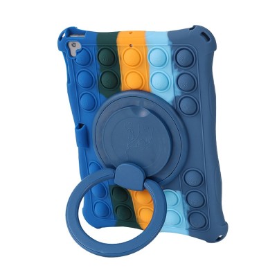 Apple iPad 9.7 (Air, Air 2 ,iPad 2 / 3 / 4) „Popit“ Bubble Kickstand minkšto silikono TPU mėlynas dėklas - nugarėlė | Priedai.lt