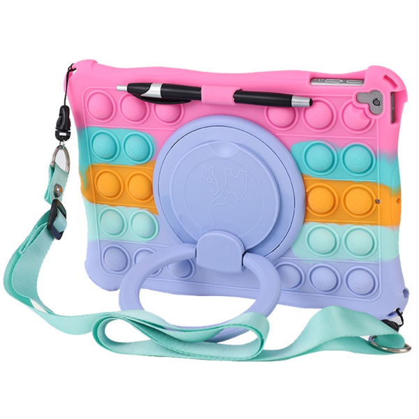 Popit Bubble Kickstand Soft Silicone (TPU) Case - Pink (iPad 9.7 2017 / 9.7 2018 / Air (2013) / Air 2 (2014) / iPad 2)