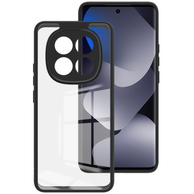 "Imak" hard silicone (TPU) case - clear / black (Redmi Note 15 5G / Redmi Note 15 4G / Poco M8)
