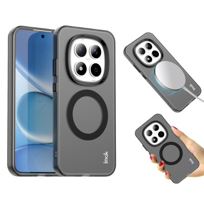 "IMAK" Candy MagSafe Matte Hard Silicone (TPU) Case - Black (Redmi Note 15 Pro 5G)