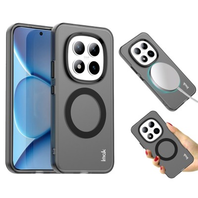"IMAK" Candy MagSafe Matte Hard Silicone (TPU) Case - Black (Poco M8 Pro / Redmi Note 15 Pro+)
