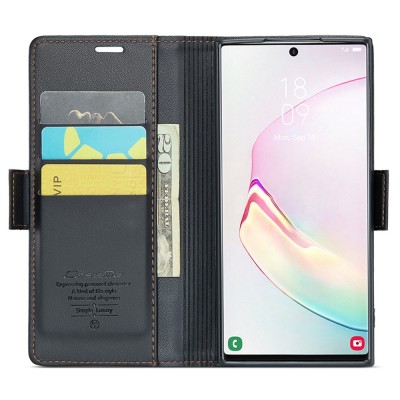 "CaseMe" Leather Flip Case Cover - Black (Galaxy Note 10+)