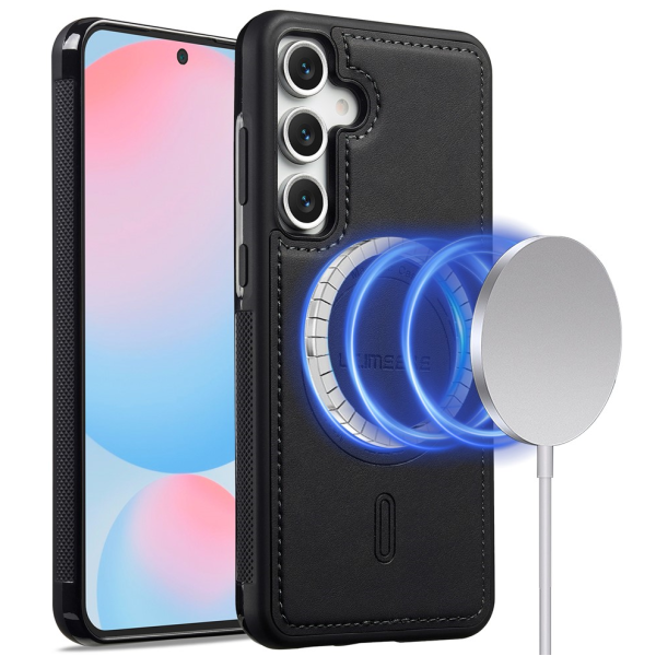 "LC.IMEEKE" Leather MagSafe Hard Silicone (TPU) Case - black (Galaxy A56)