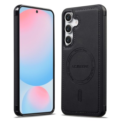 "LC.IMEEKE" Leather MagSafe Hard Silicone (TPU) Case - black (Galaxy A56)