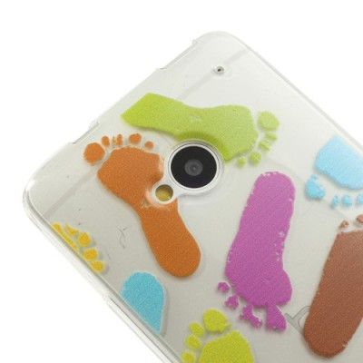 Skaidrus silikoninis HTC One M7 spalvotas dėklas (Dėkliukas) / Priedai.lt