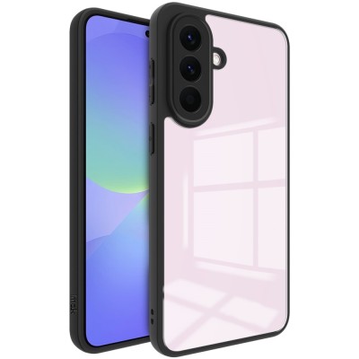 "Imak" hard silicone (TPU) case - clear / black (Galaxy A57)