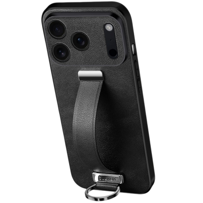 "SULADA" Leather Kickstand Case - Black (iPhone 17 Pro Max)